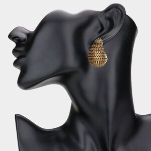 Black Bling Rhinestone Stud Earrings Statement Accessories Teardrop WaterDrop